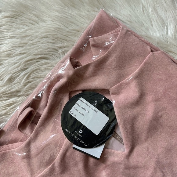 NOOKIE Hollywood Midi Dress In Blush - Picture 3 of 4